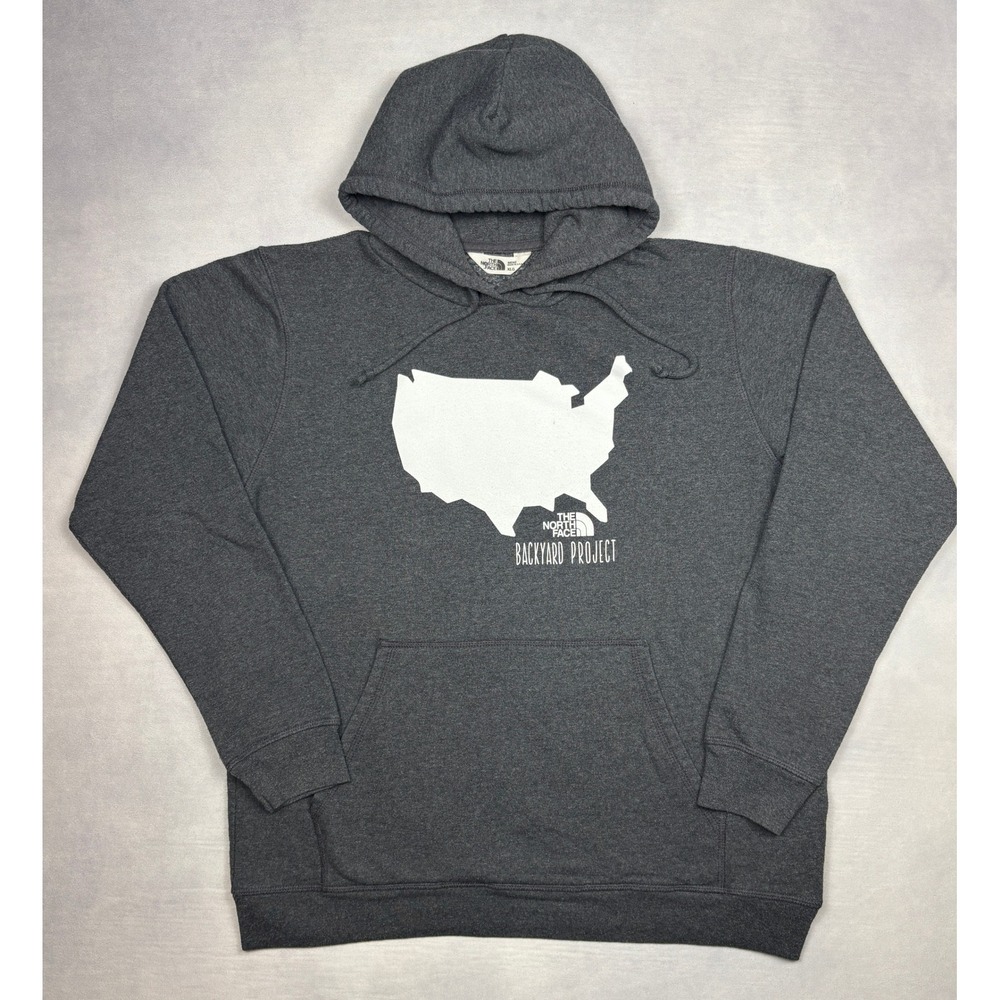 The North Face Backyard Project Hoodie Mens XLG Grey USA Made Sweatshirt CME3